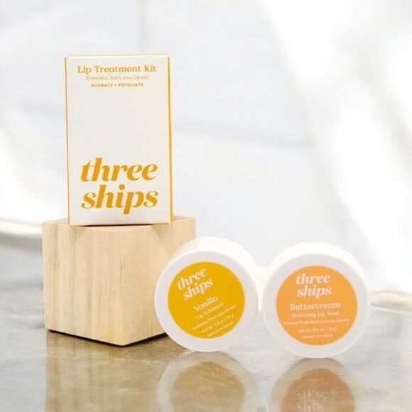 Three Ships Lip‎ Treatment Kit Lip Scrub & Lip Mask Balm Vanilla & Buttercream - Picture 1 of 6
